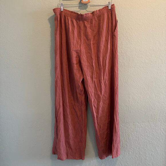 Zara Women's Copper Wide Leg Trousers Pants Size XXL - Picture 3 of 6